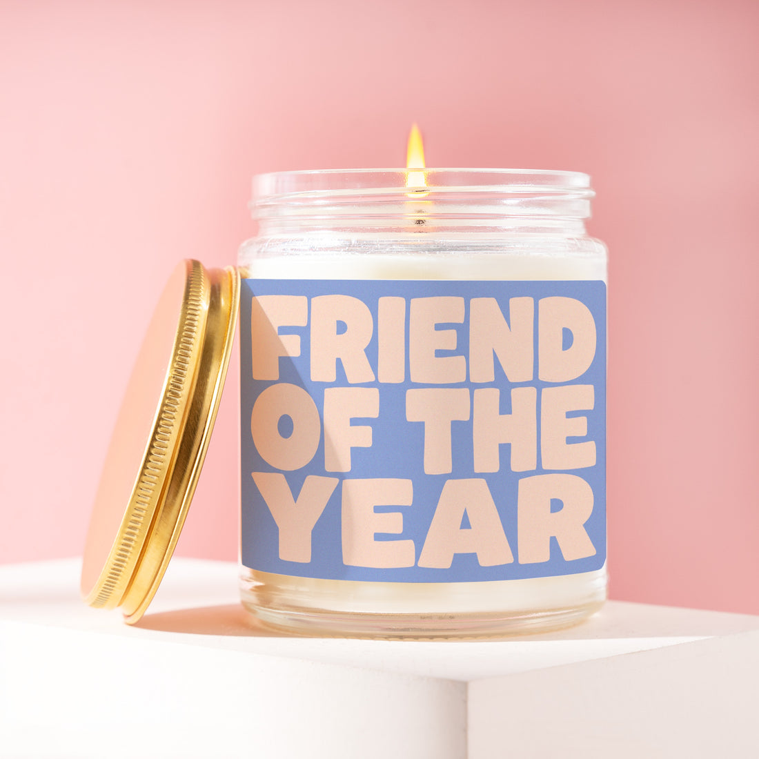 Friend of the Year Candle, Thank You Gift for Bestie, Periwinkle Birthday Present, Appreciation Idea for Soul Sister R095