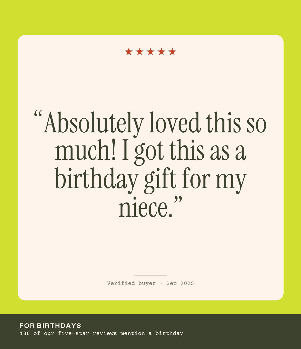Verified buyer review: Absolutely loved this so much! I got this as a birthday gift for my niece.