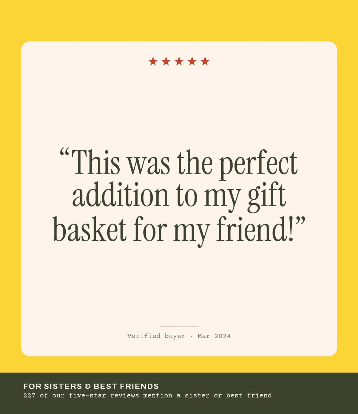 Verified buyer review: This was the perfect addition to my gift basket for my friend!
