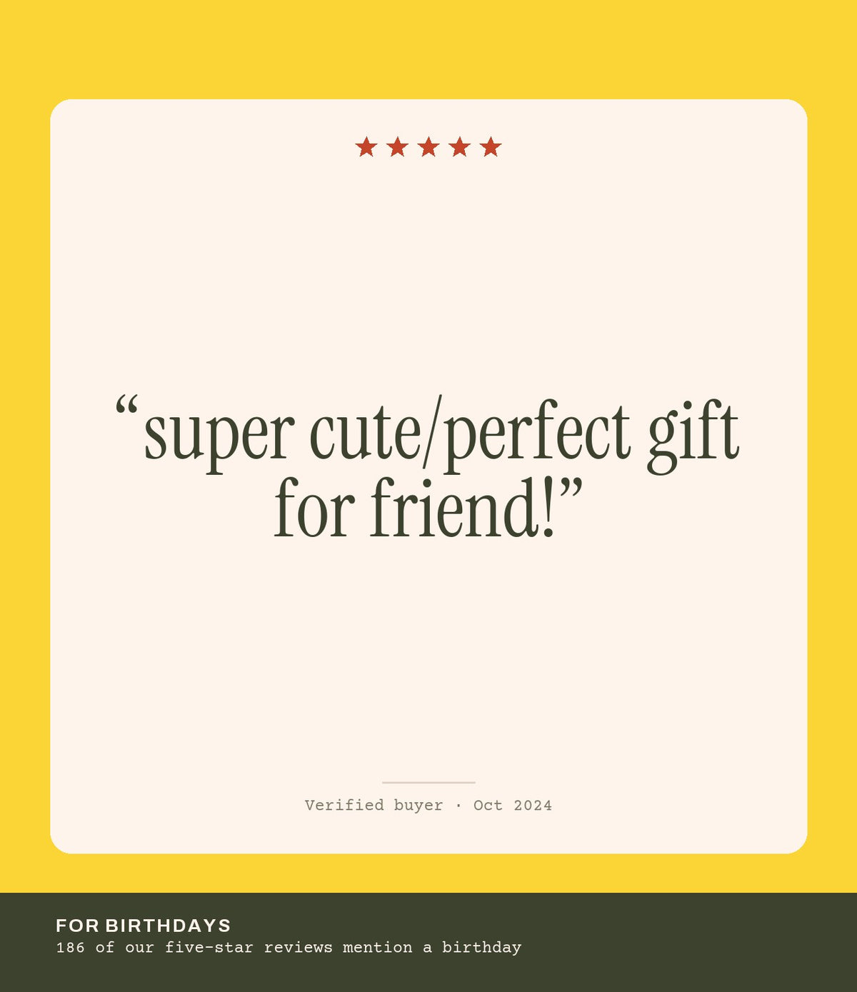 Verified buyer review: super cute/perfect gift for friend!