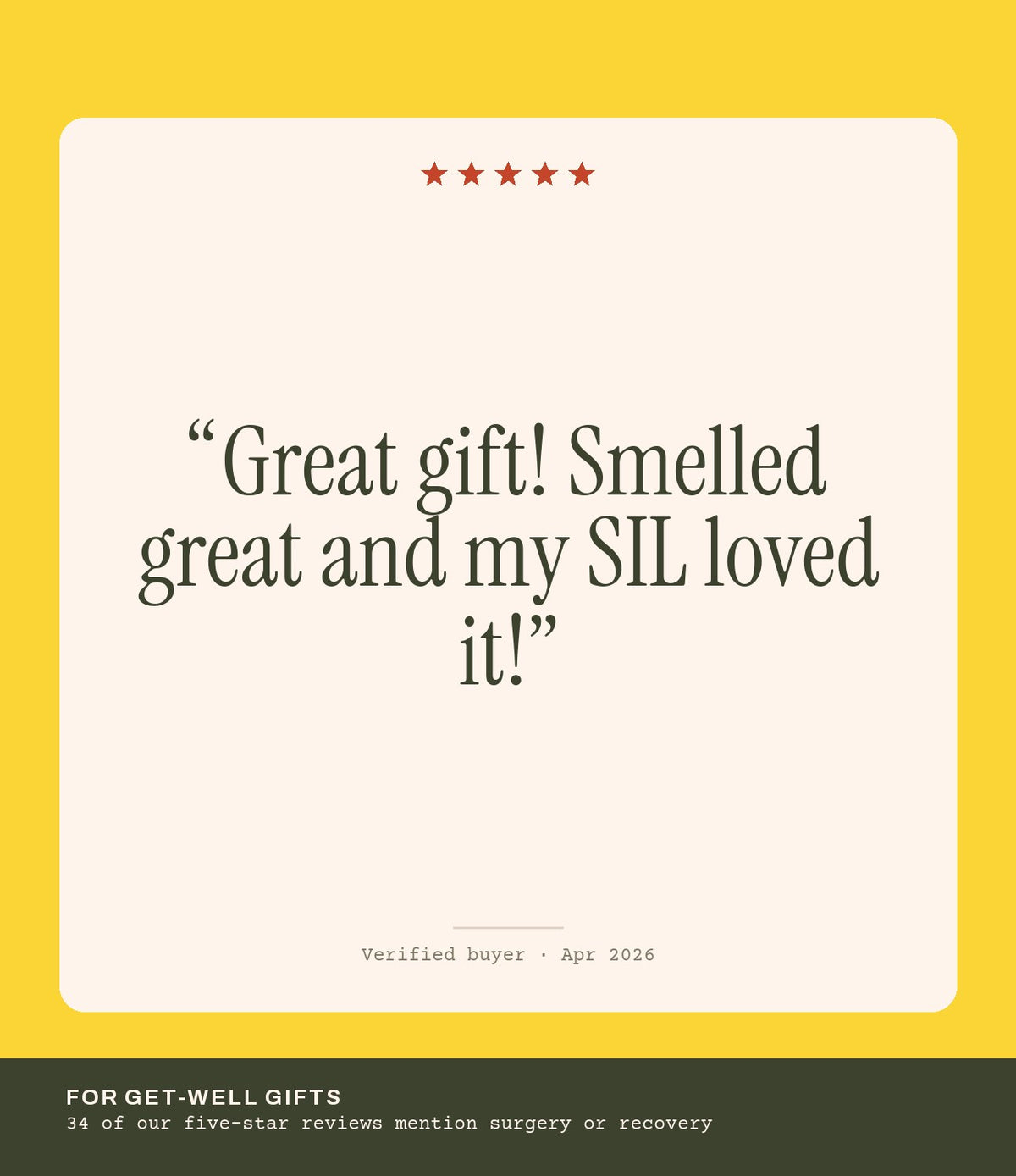 Verified buyer review: Great gift! Smelled great and my SIL loved it!