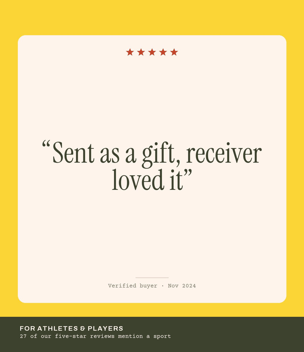 Verified buyer review: Sent as a gift, receiver loved it