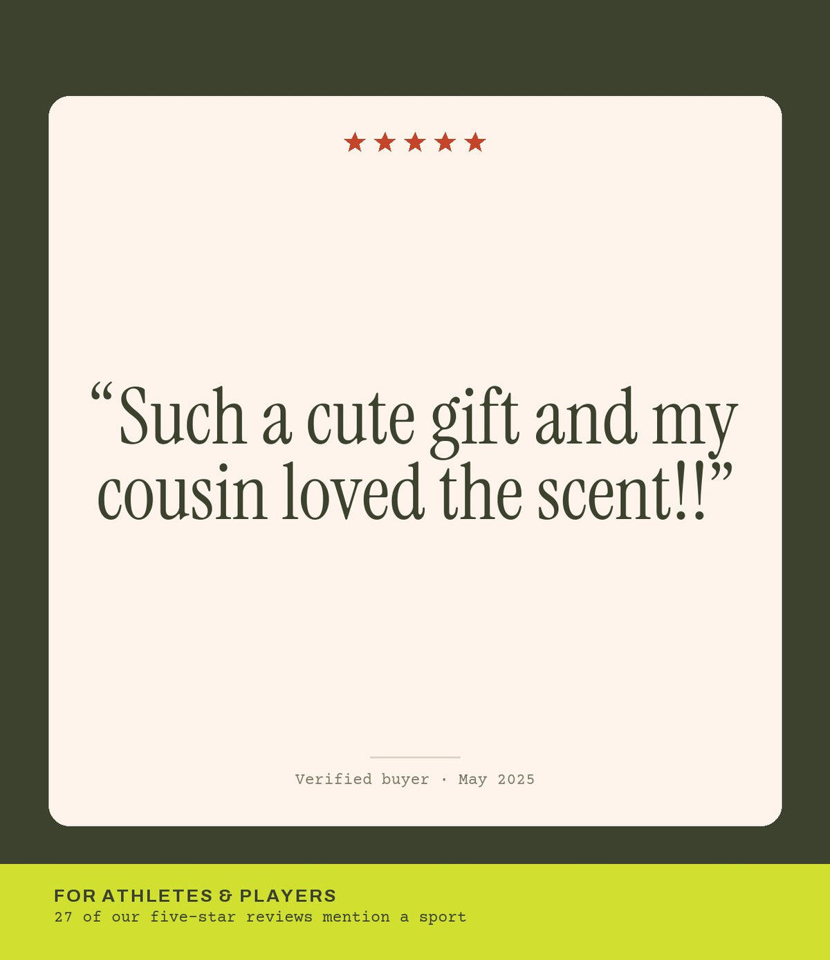 Verified buyer review: Such a cute gift and my cousin loved the scent!!