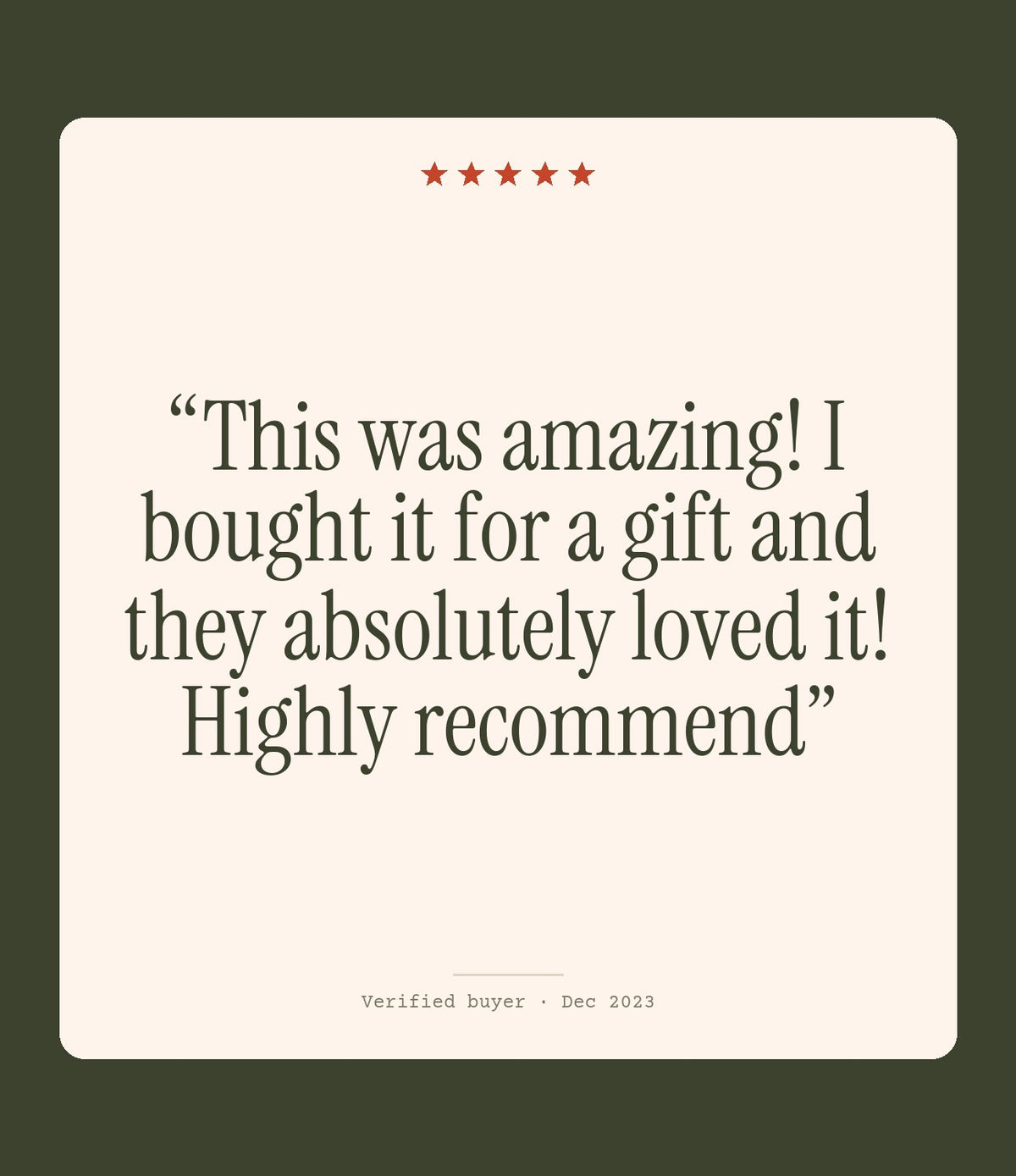 Verified buyer review: This was amazing! I bought it for a gift and they absolutely loved it! Highly recommend