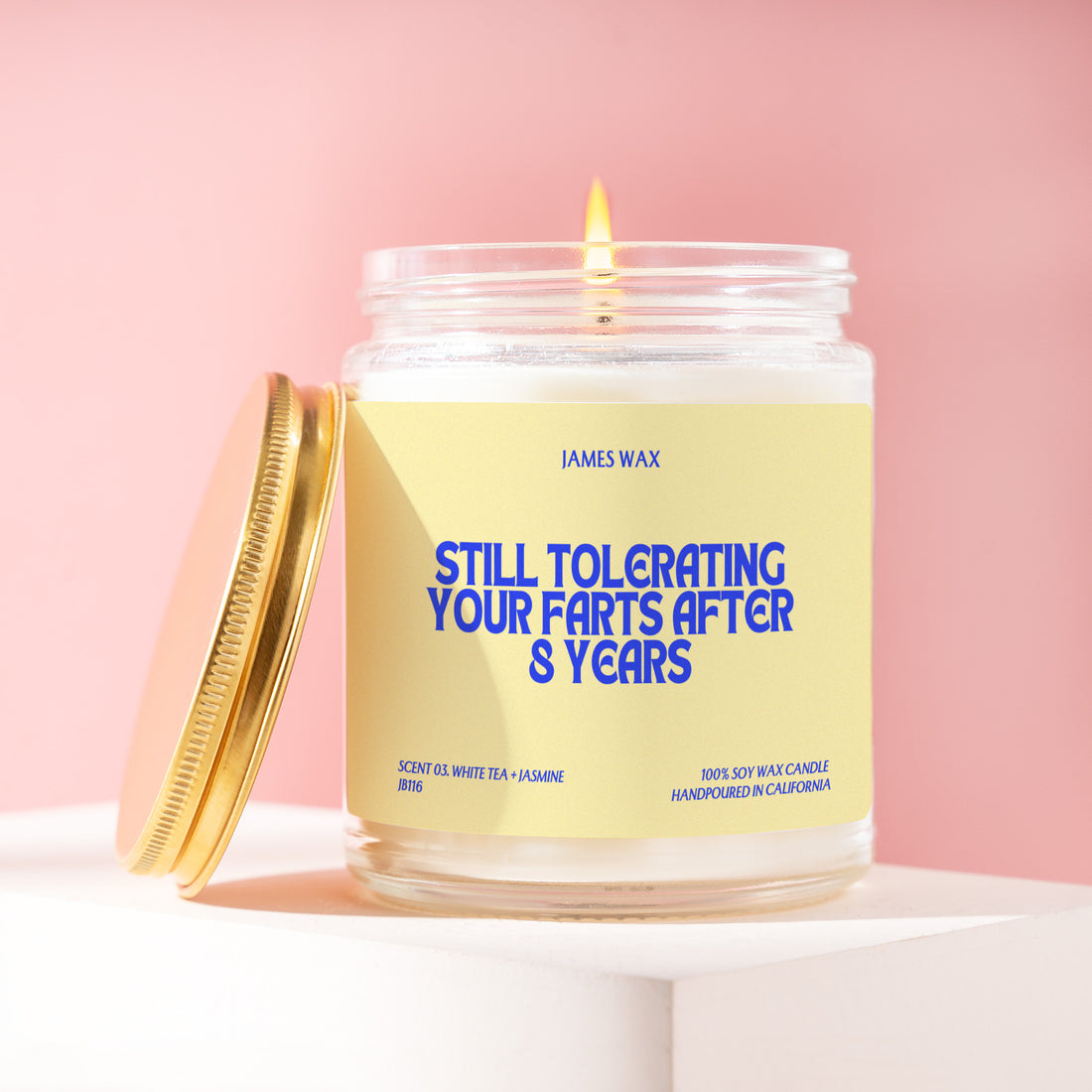 8 Year Anniversary Candle, 8 Year Anniversary Gift, Still Tolerating Your Farts After 8 Years, Gift for Her, 8th Anniversary Gift JB116