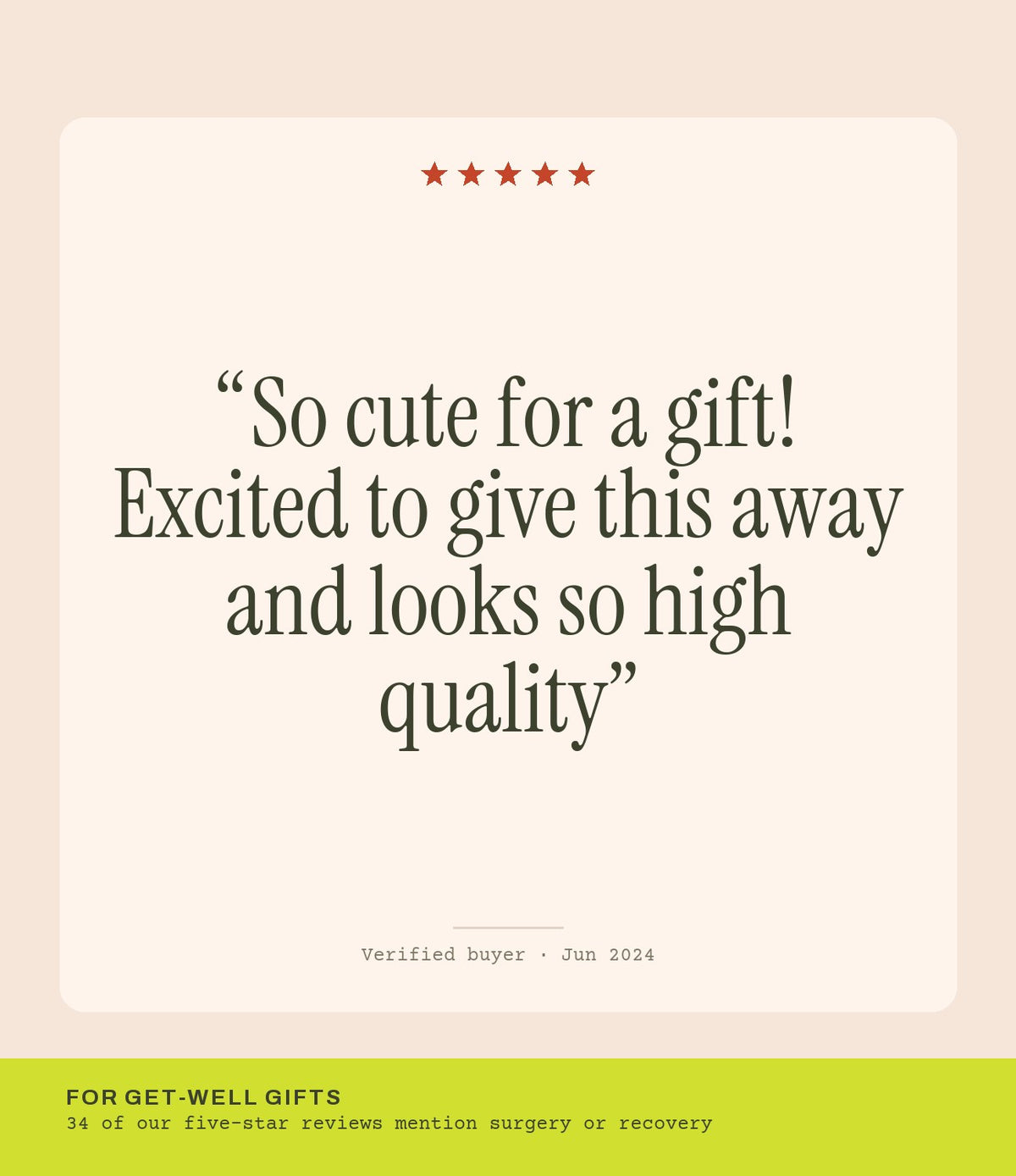Verified buyer review: So cute for a gift! Excited to give this away and looks so high quality