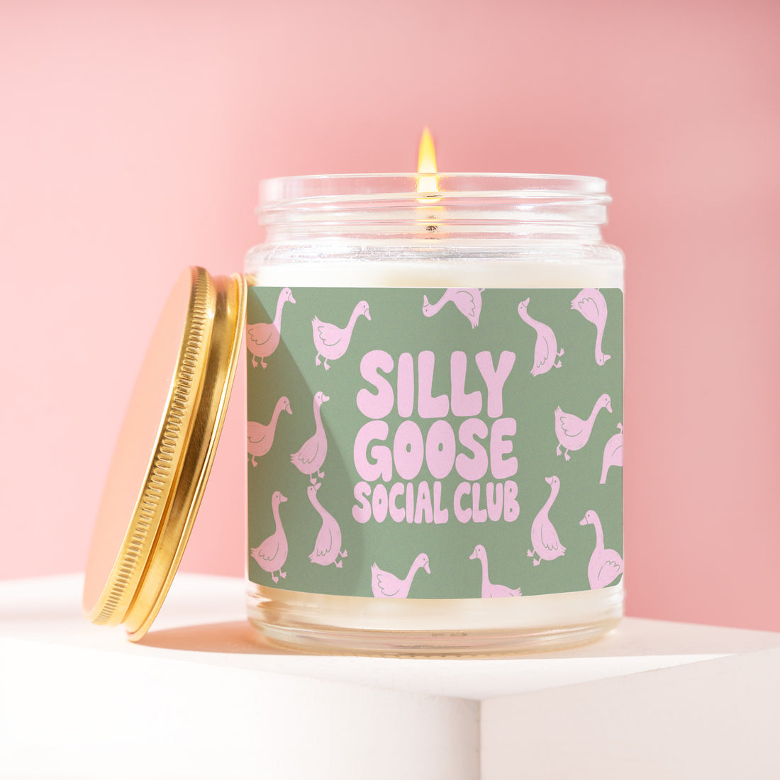 Silly Goose Social Club Candle, Funny Gift for Her, Sage Birthday Present for Bestie, Coworker, Goofy Group Humor R218