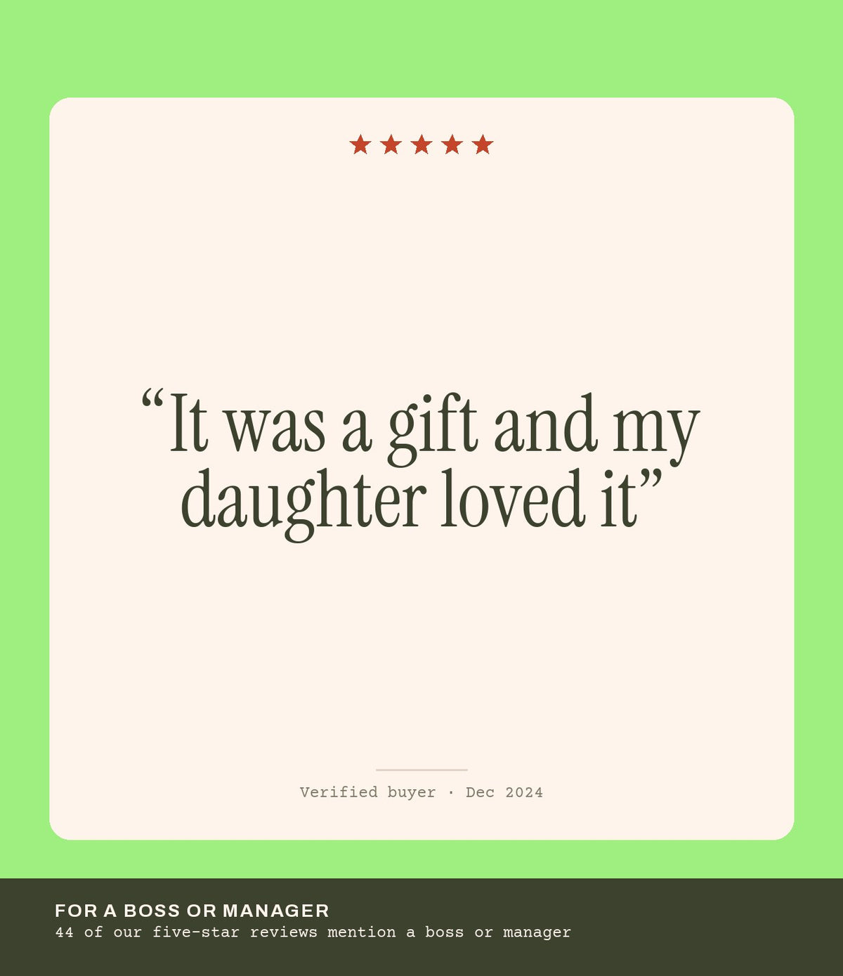 Verified buyer review: It was a gift and my daughter loved it