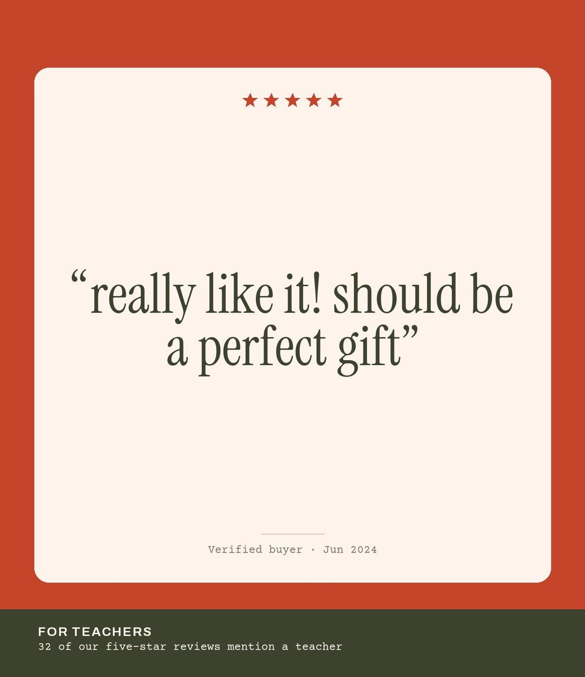 Verified buyer review: really like it! should be a perfect gift