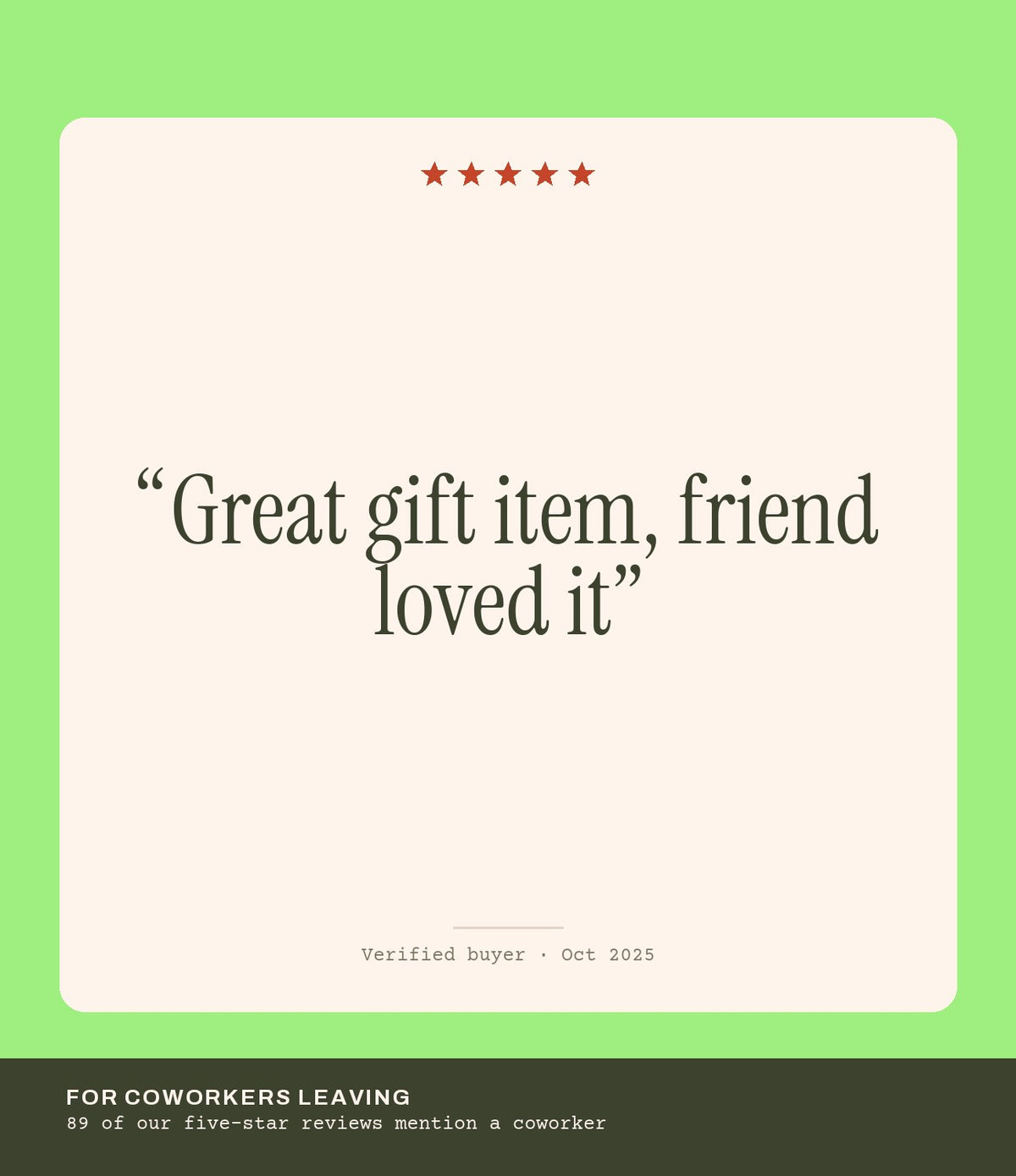Verified buyer review: Great gift item, friend loved it