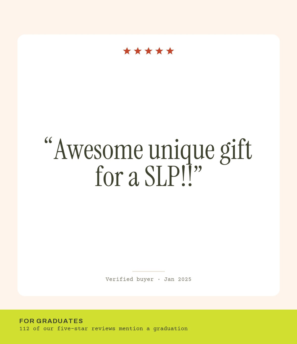 Verified buyer review: Awesome unique gift for a SLP!!