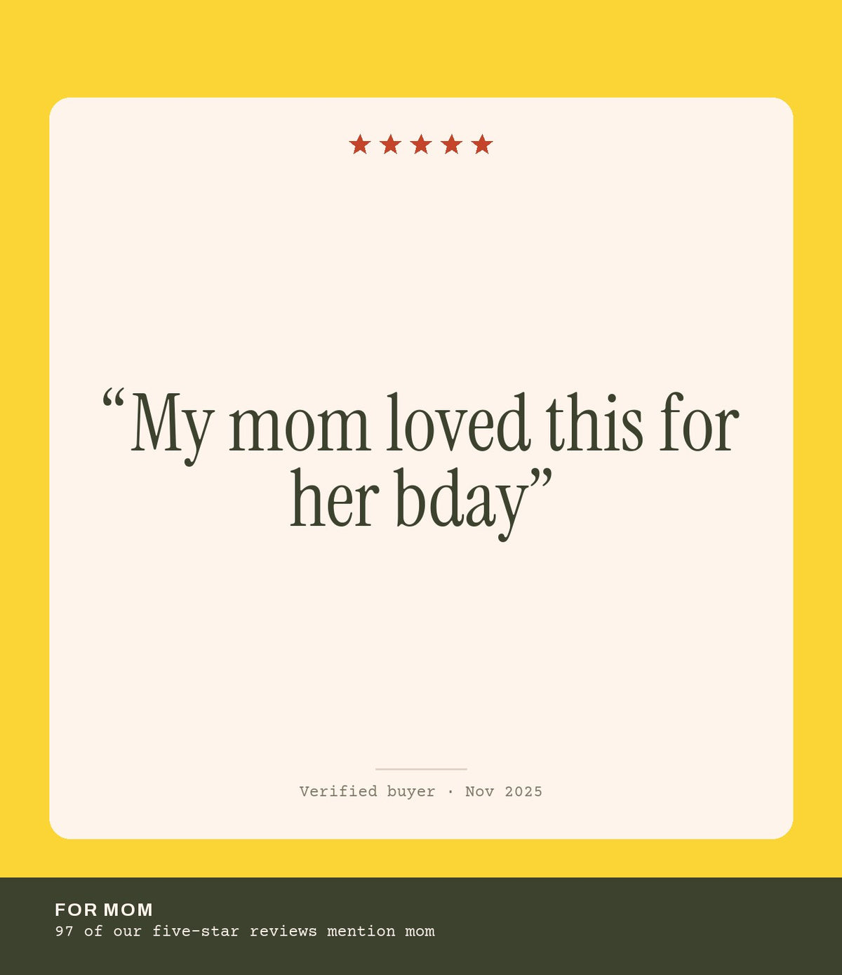 Verified buyer review: My mom loved this for her bday