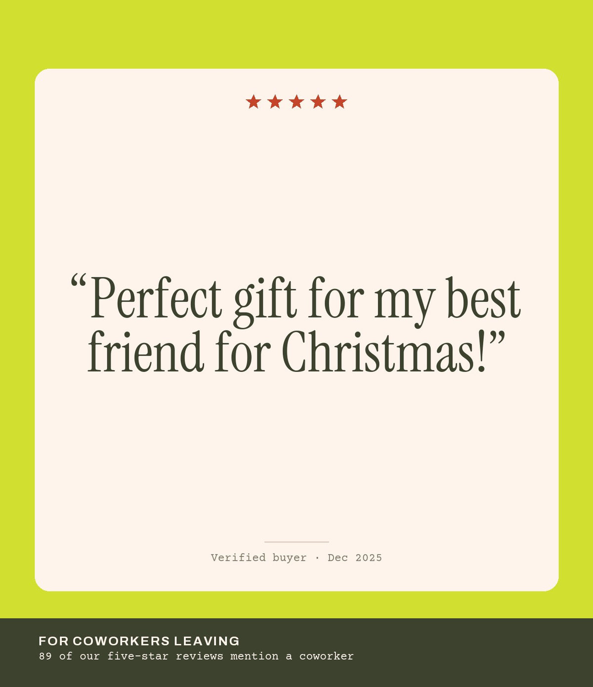 Verified buyer review: Perfect gift for my best friend for Christmas!