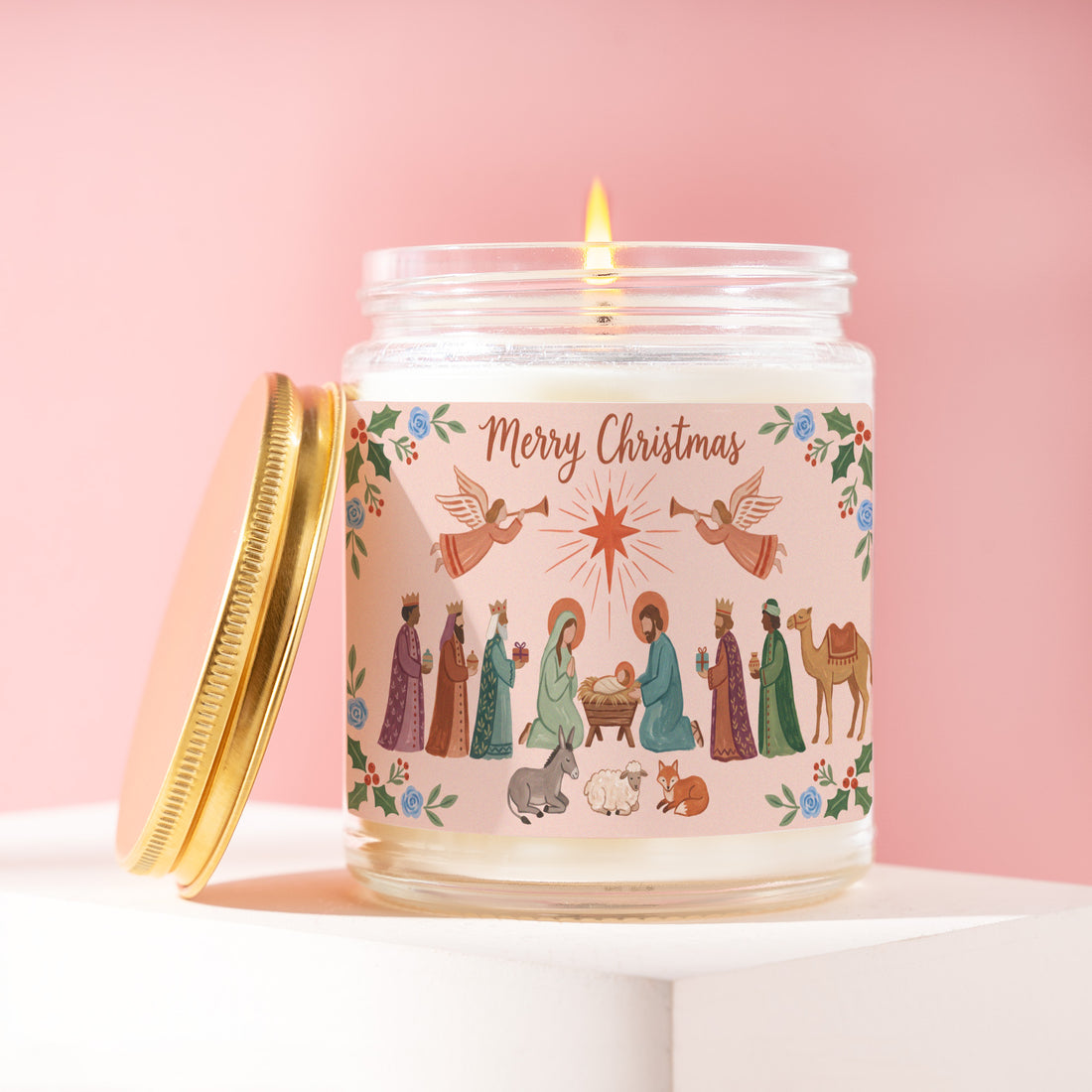 Nativity Scene Candle, Nativity Christmas Gift for Her, Religious Christmas Gifts, Merry Christmas, Christian Gift, Hostess Gift R504
