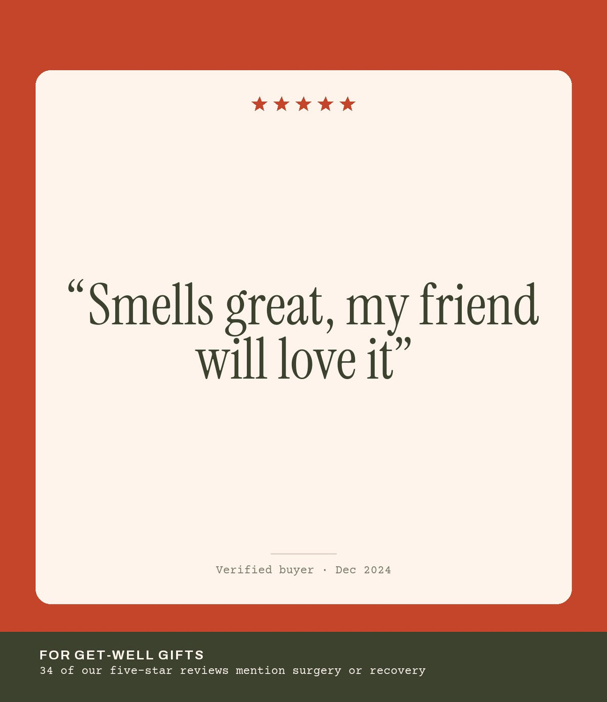 Verified buyer review: Smells great, my friend will love it