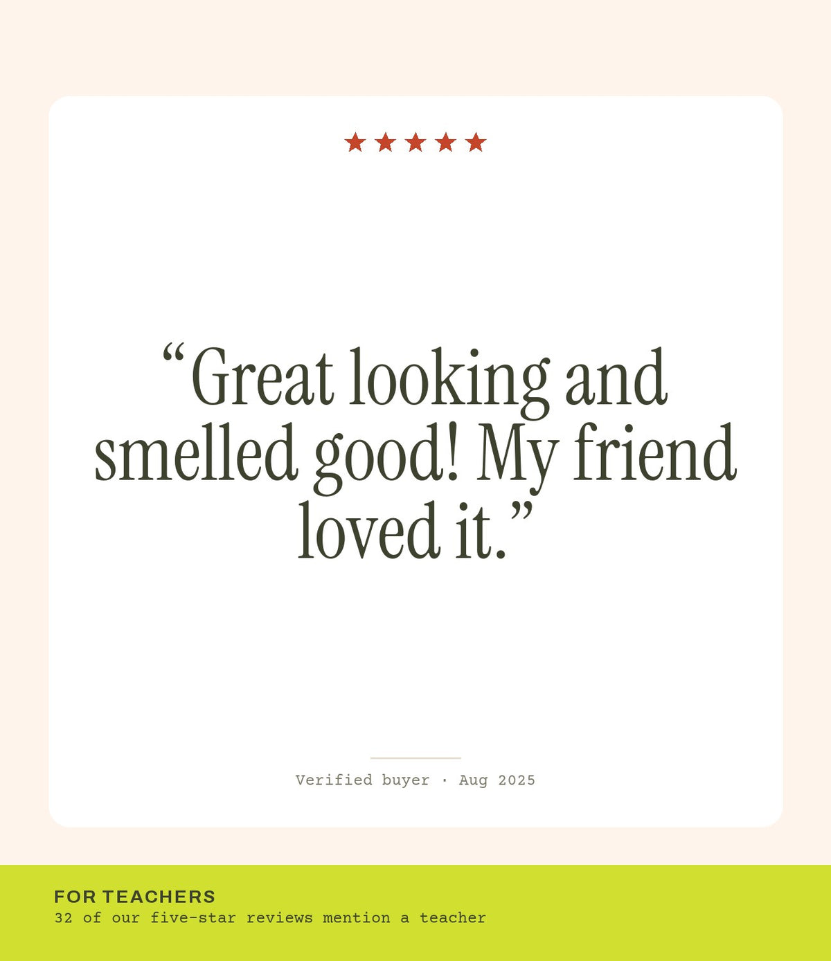 Verified buyer review: Great looking and smelled good! My friend loved it.