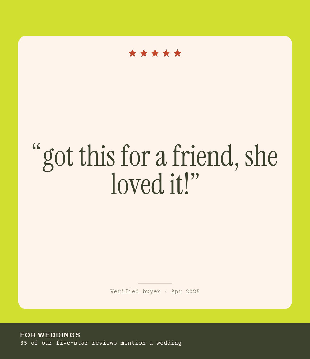 Verified buyer review: got this for a friend, she loved it!