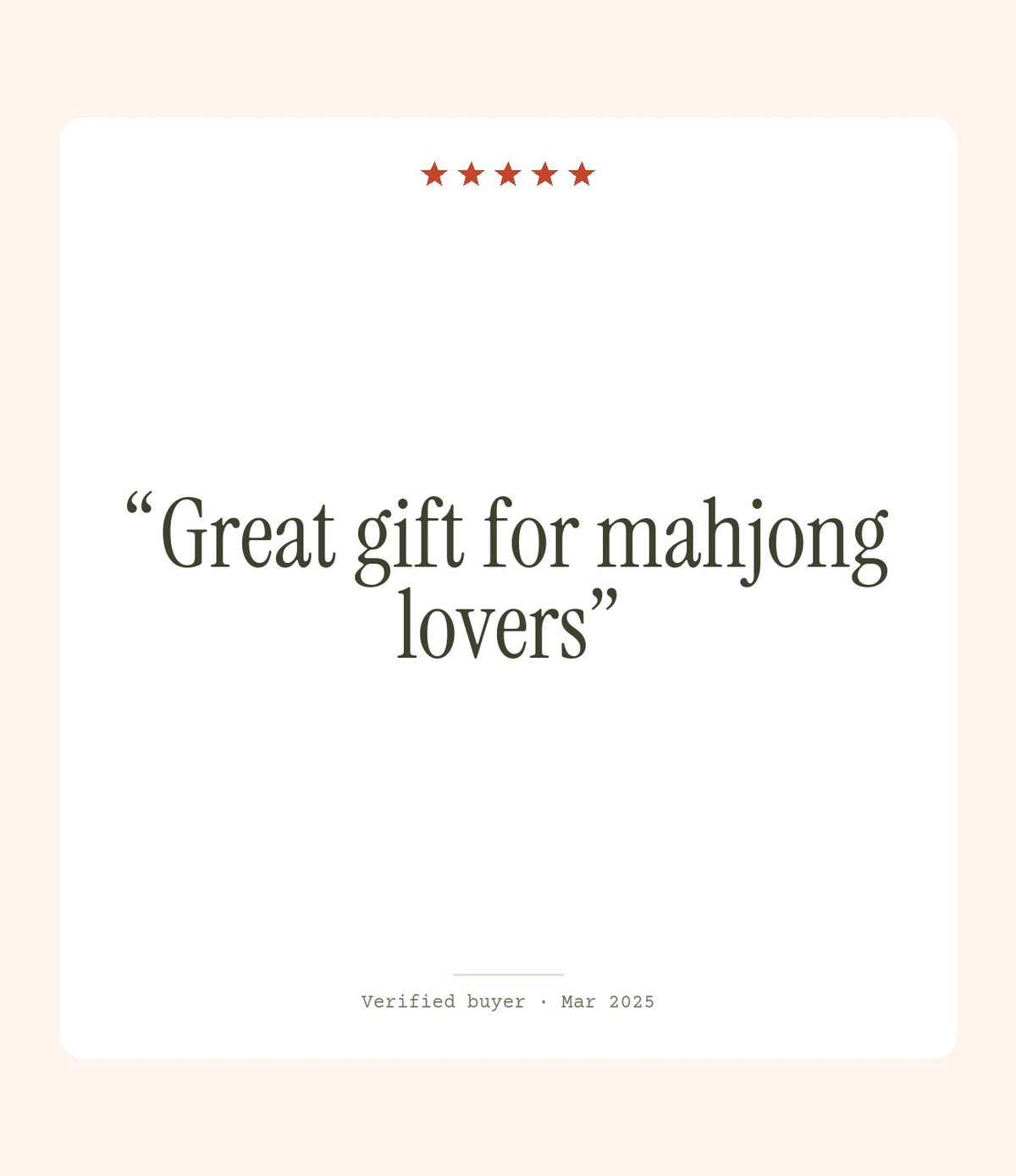 Verified buyer review: Great gift for mahjong lovers