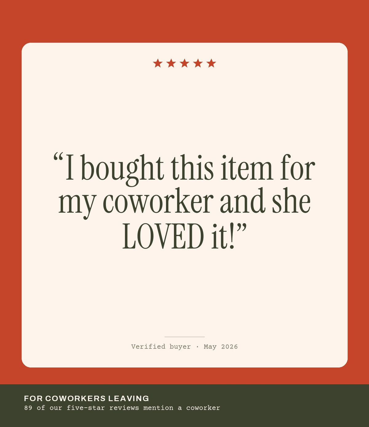 Verified buyer review: I bought this item for my coworker and she LOVED it!