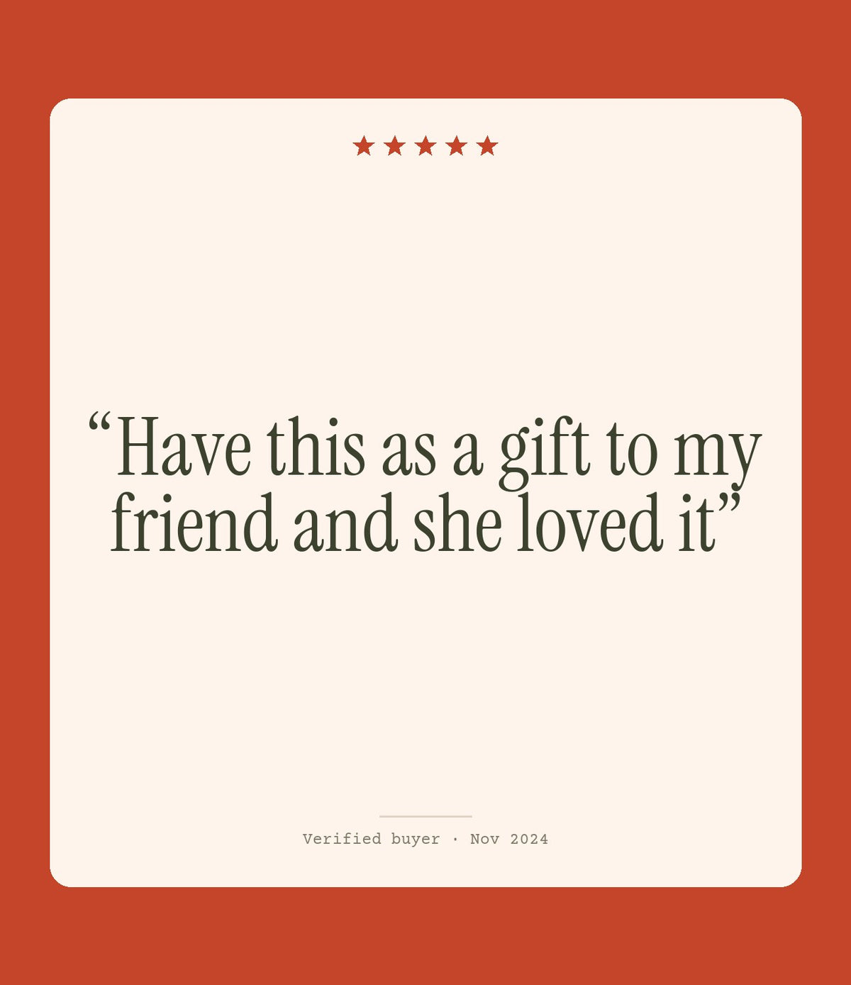Verified buyer review: Have this as a gift to my friend and she loved it