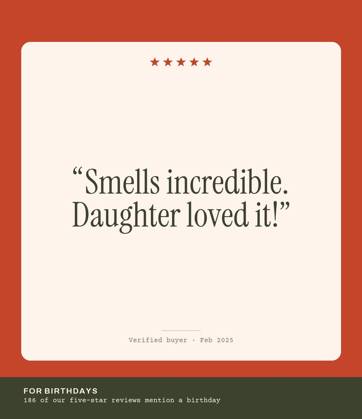 Verified buyer review: Smells incredible. Daughter loved it!