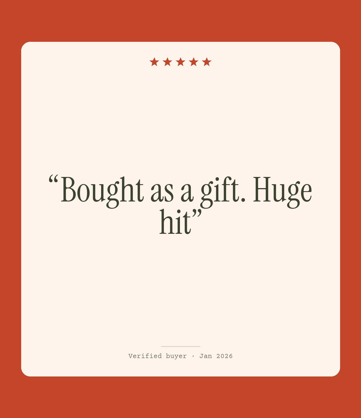 Verified buyer review: Bought as a gift. Huge hit