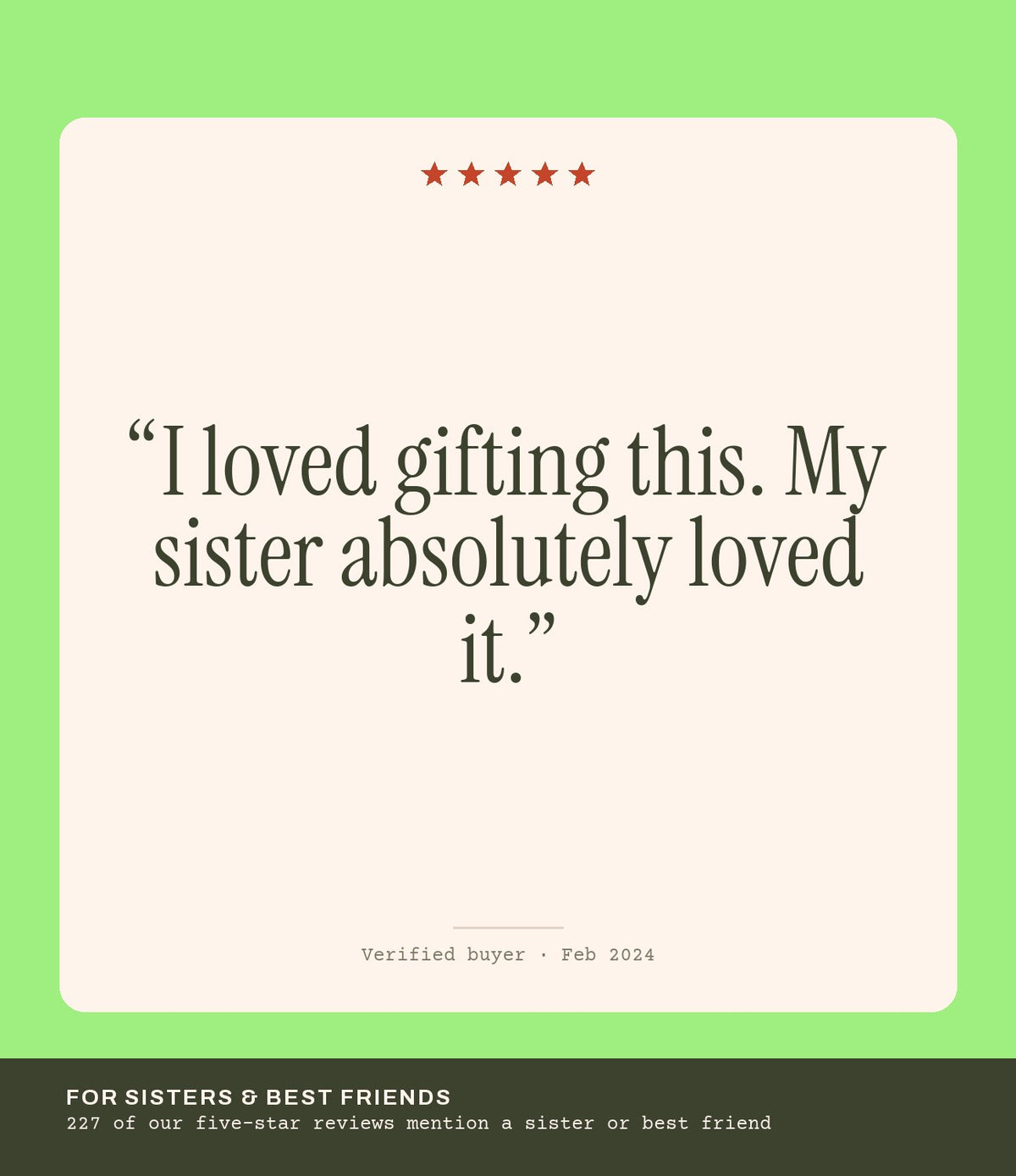 Verified buyer review: I loved gifting this. My sister absolutely loved it.