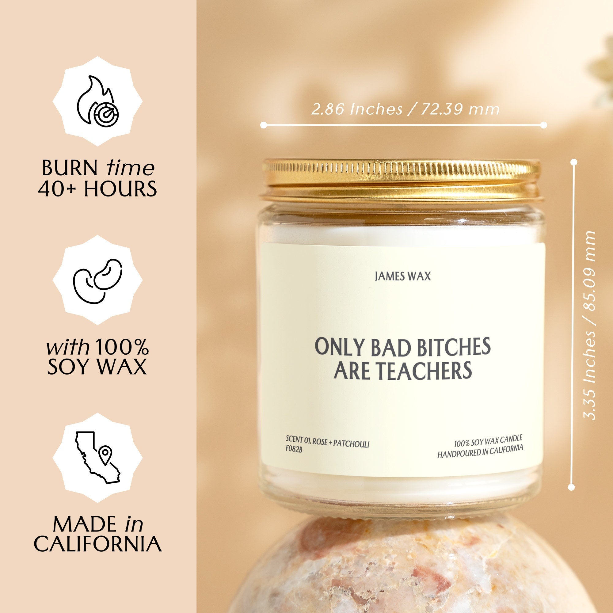 a jar of only bad bitches are teachers made in california