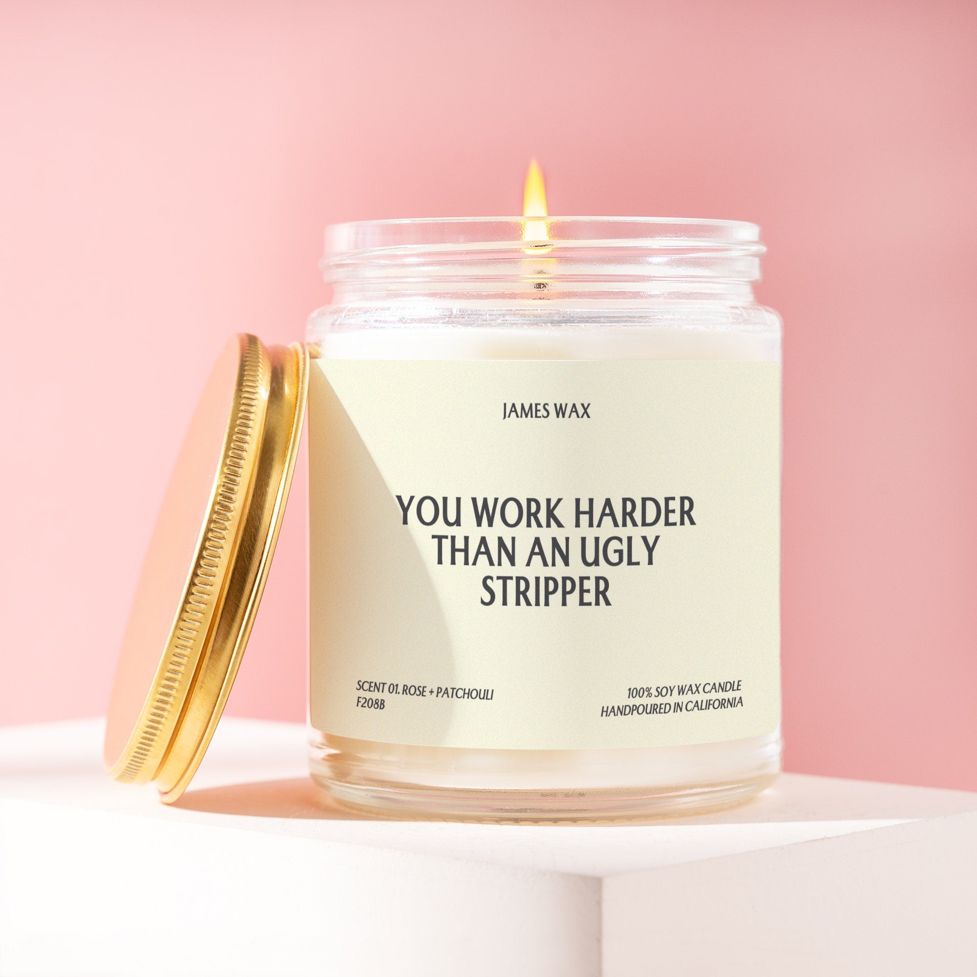 Thank You Gift Work Harder Than Ugly Stripper Candle Hard Worker Professional Gift F208B