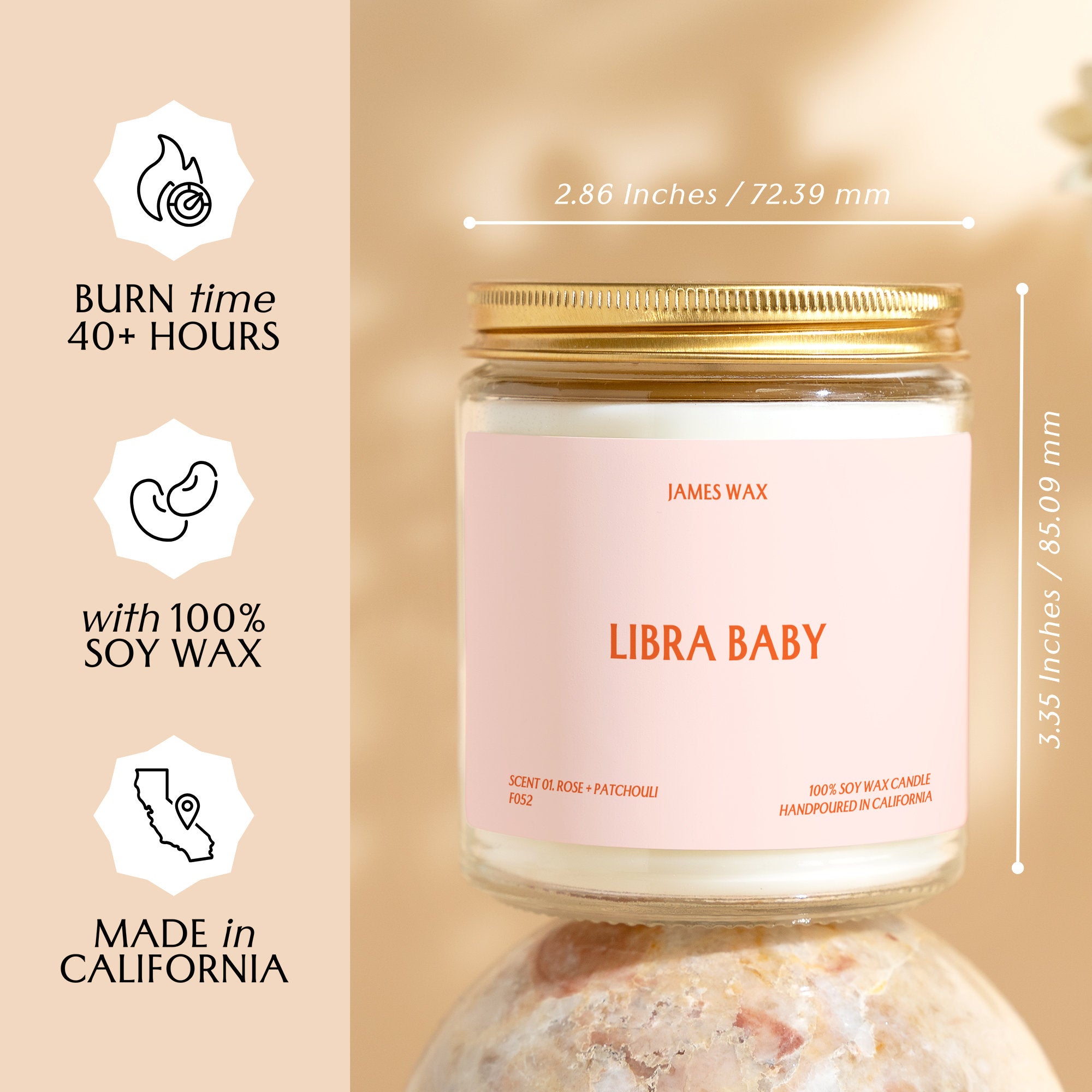 a jar of libra baby wax sitting on top of a table