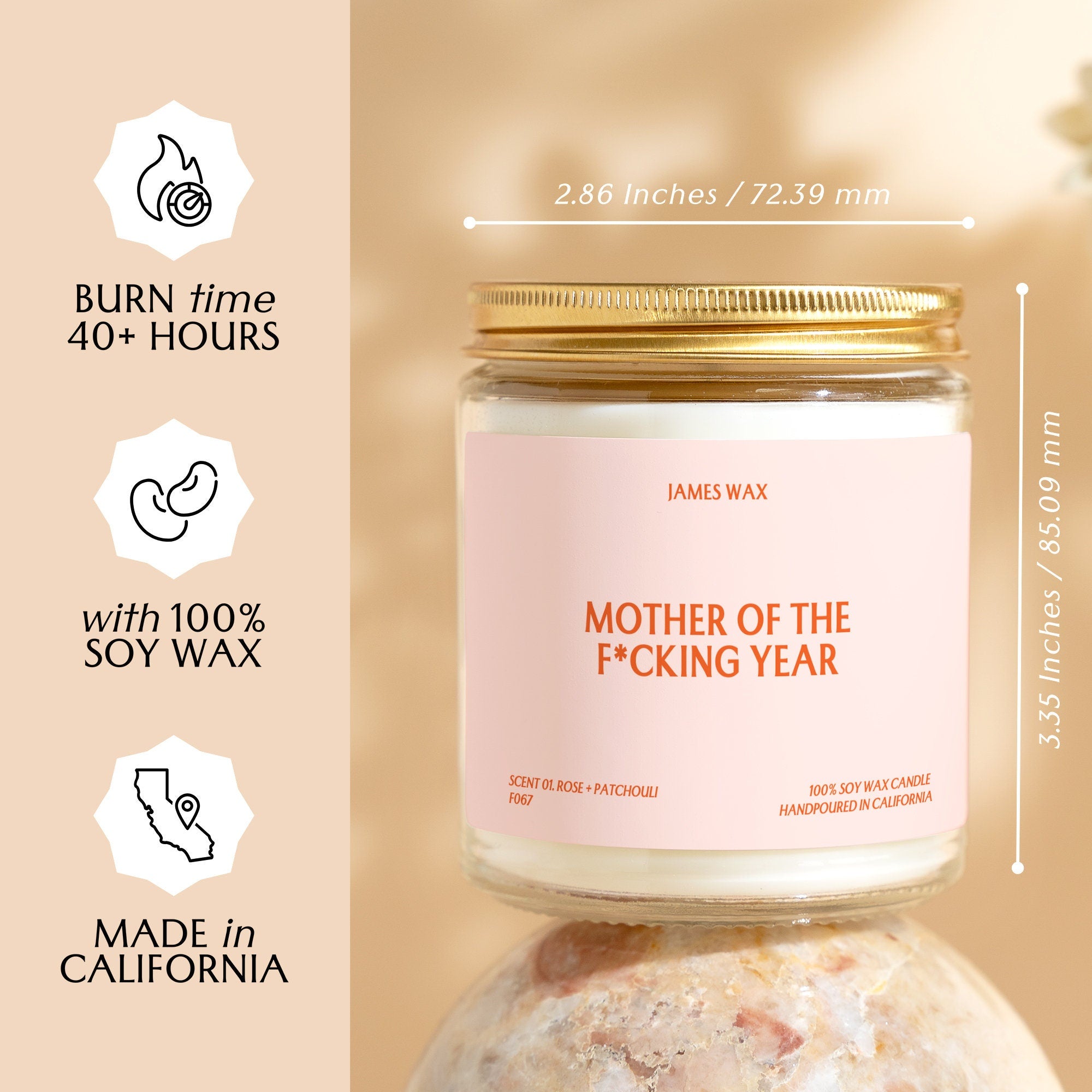 a jar of mother of the fucking year soy wax