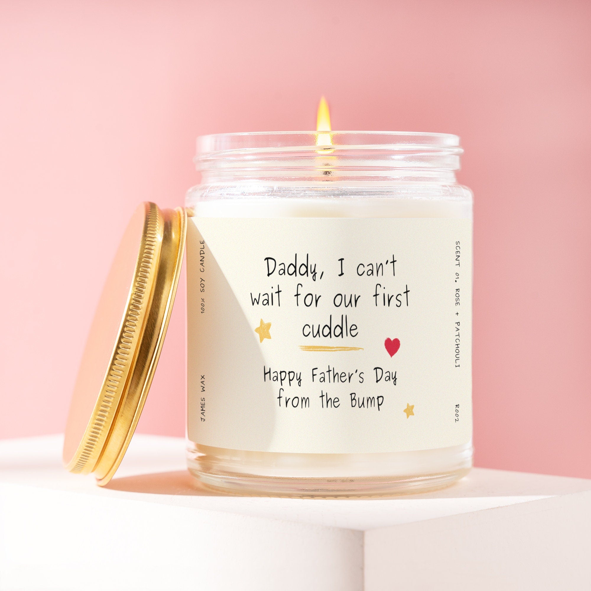 Fathers Day Gift Daddy I Can’t Wait for Our First Cuddle Candle Happy Fathers Day from the Bump For Dad R002