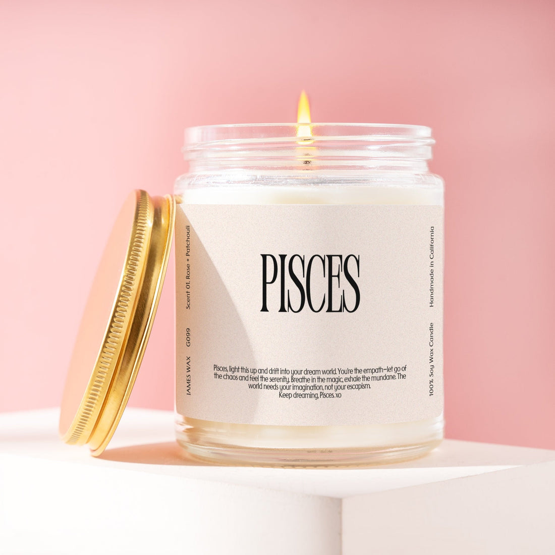 Pisces Gift Zodiac Sign Candle Astrology Charm Gift Personalizable Birthday Pisces G099
