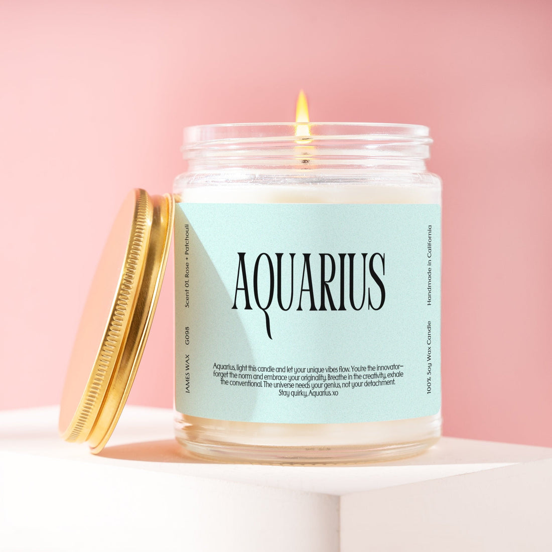 Aquarius Gift Zodiac Sign Candle Astrology Charm Gift Personalizable Birthday Aquarius G098