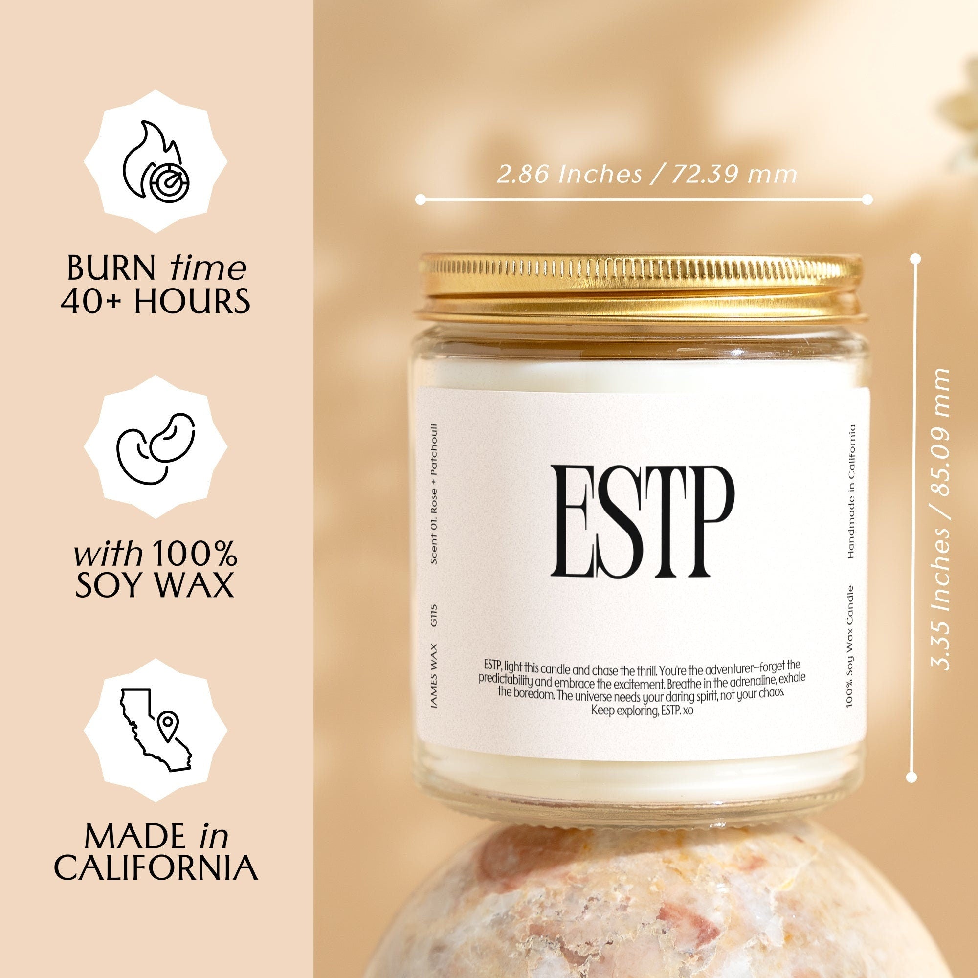 XN ESTP Gift MBTI Candle Personalizable Funny Gift For ESTP Unique Birthday Gift For Her Gift For Him G115