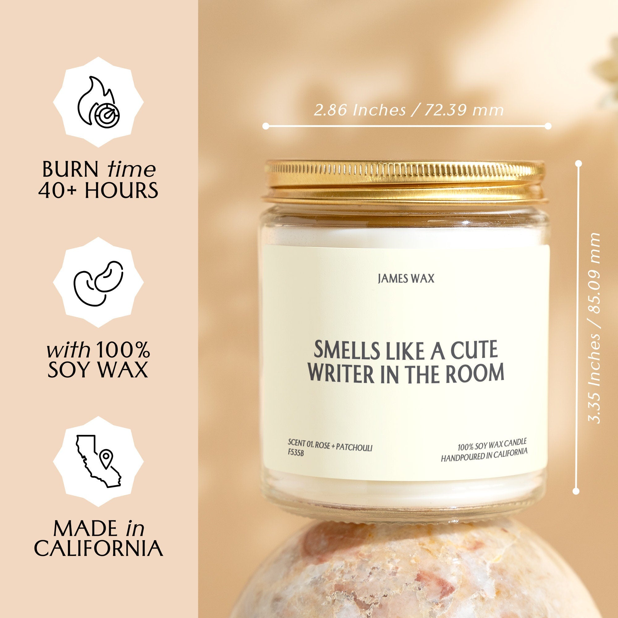 a jar of smells like a cute writer in the room