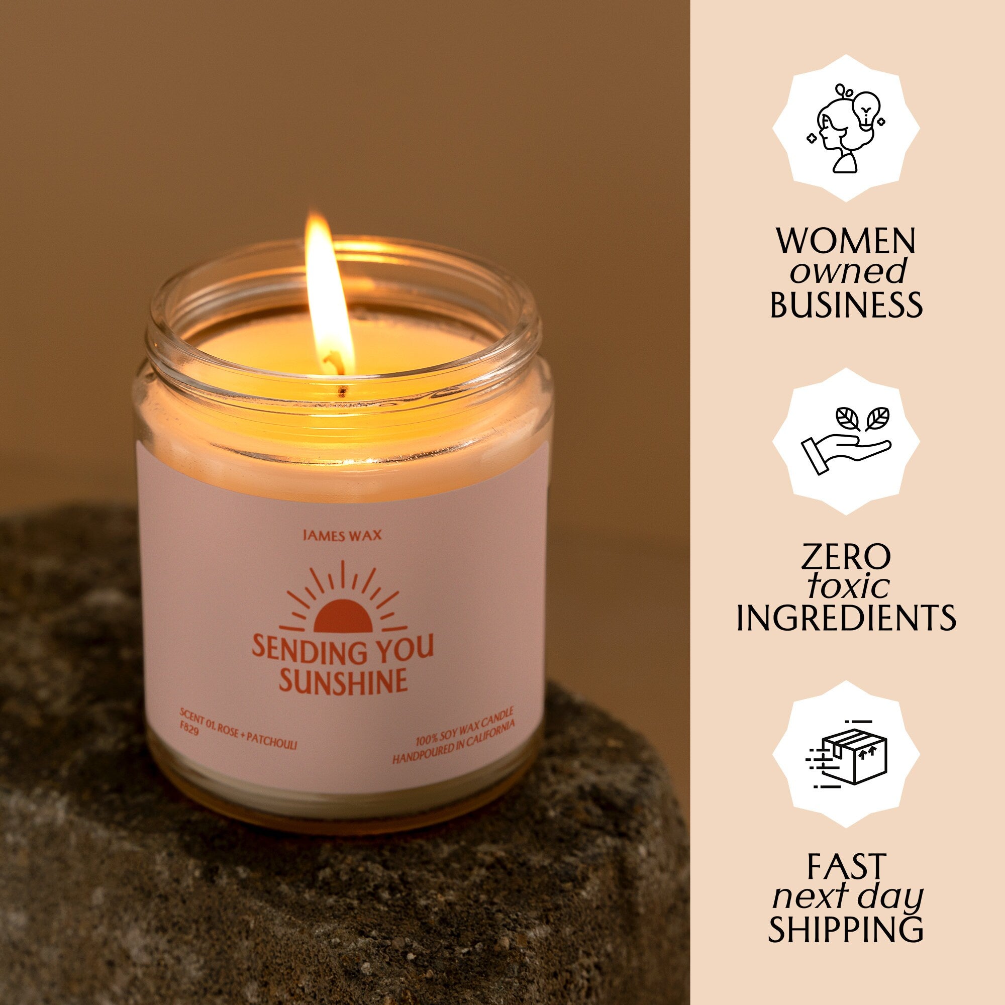 Encouragement Gift Sending You Sunshine Candle Candle For Encouragement Positivity Gift F829