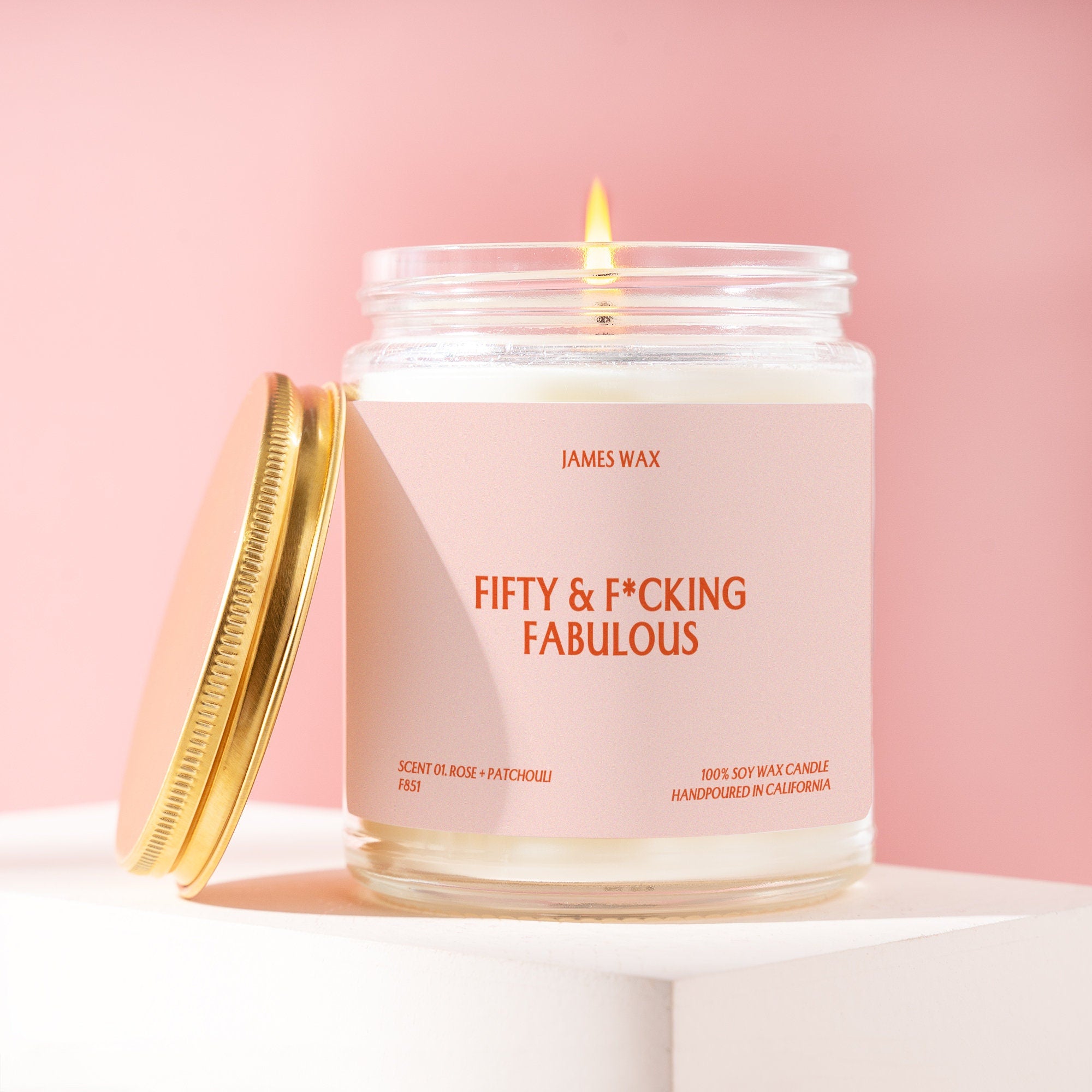 Milestone Birthday Gift Fifty & F*cking Fabulous Candle For 50th Birthdays Milestone Gift F851