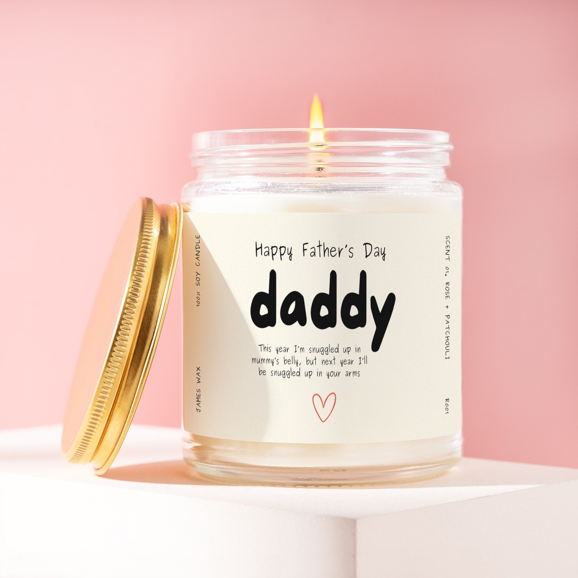 Fathers Day Gift Happy Fathers Day Snuggled Up in Mummy’s s Belly Candle For Dad R001