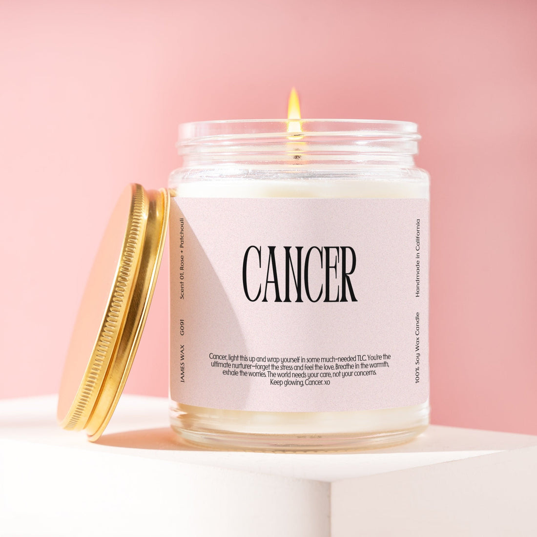Cancer Gift Zodiac Sign Candle Astrology Charm Gift Personalizable Birthday Cancer G091