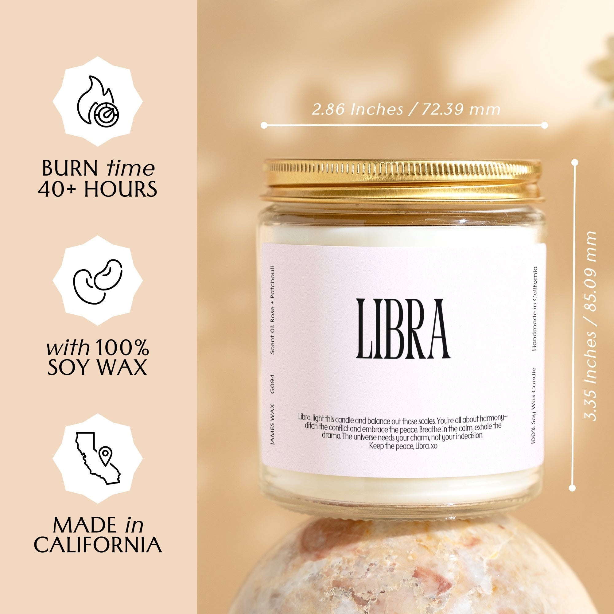 XN Libra Gift Zodiac Sign Candle Astrology Charm Gift Funny Personalizable Birthday Gift For Libra Gift For Her Gift For Friend G094