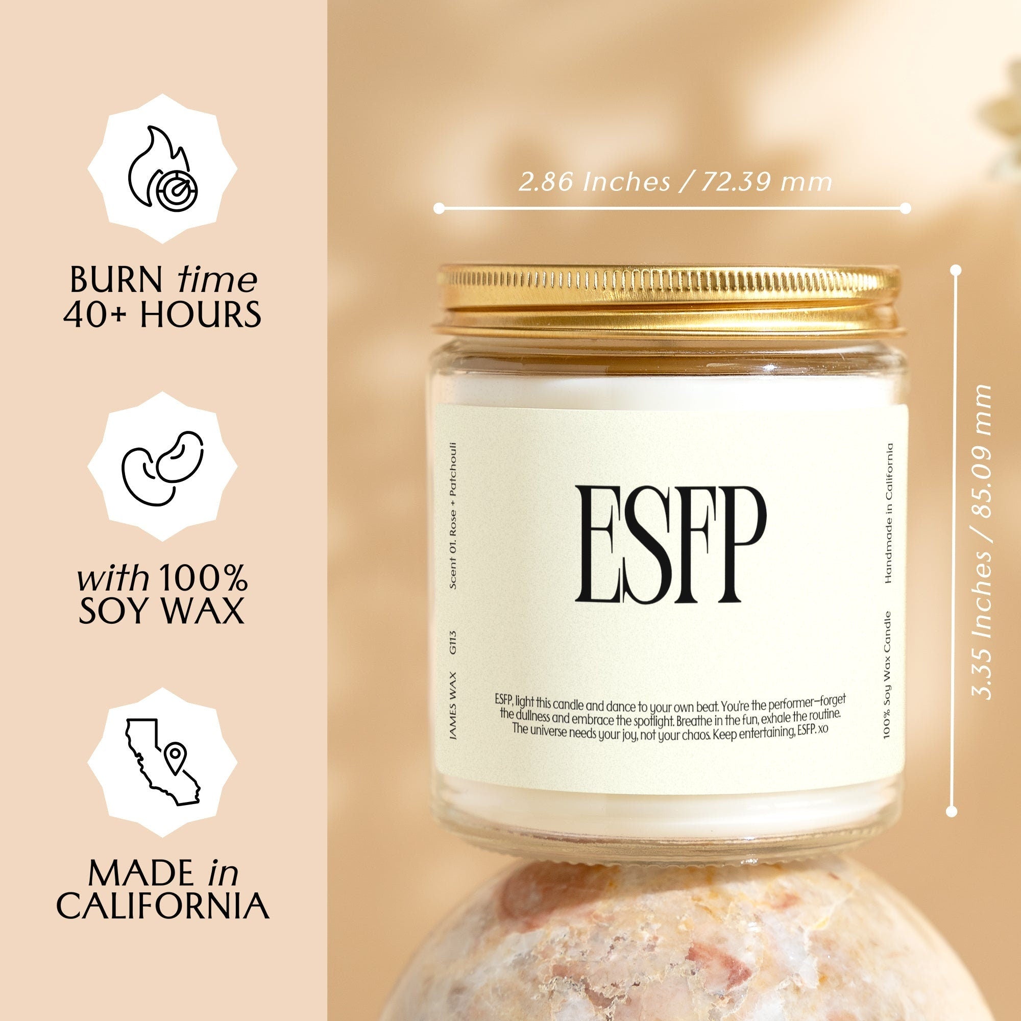 XN ESFP Gift MBTI Candle Personalizable Funny Gift For ESFP Unique Birthday Gift For Her Gift For Him G113