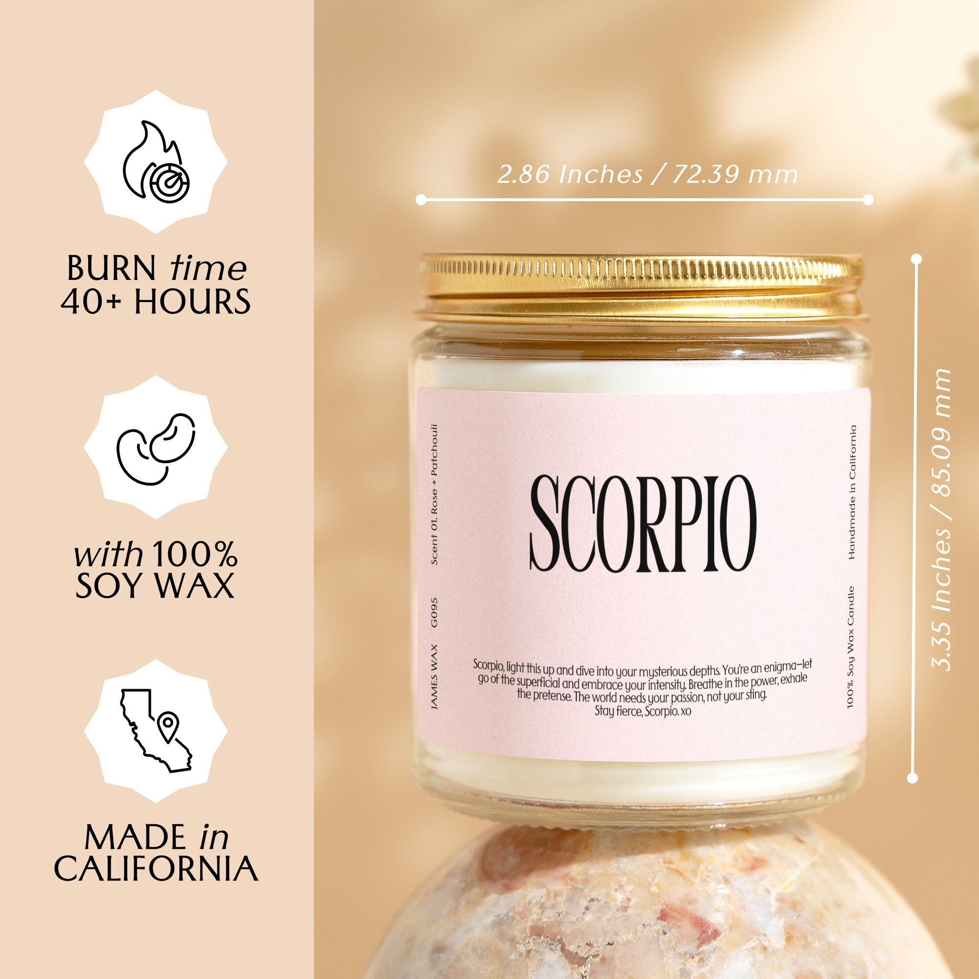 XN Scorpio Gift Zodiac Sign Candle Astrology Charm Gift Funny Personalizable Birthday Gift For Scorpio Gift For Her Gift For Friend G095