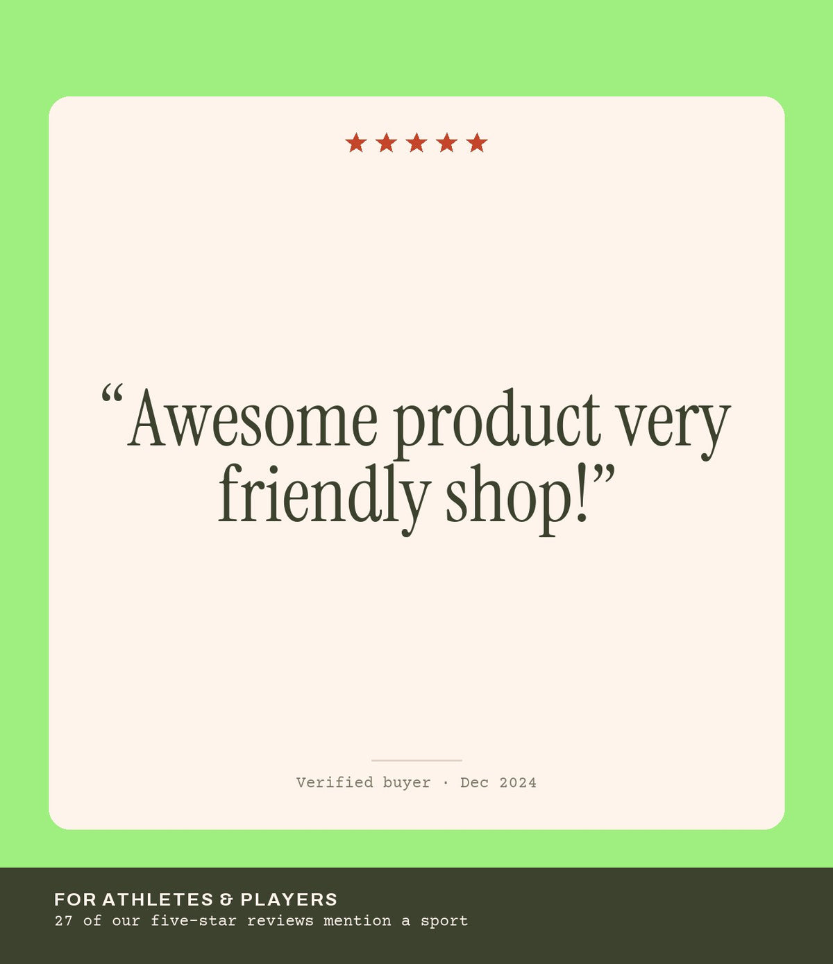 Verified buyer review