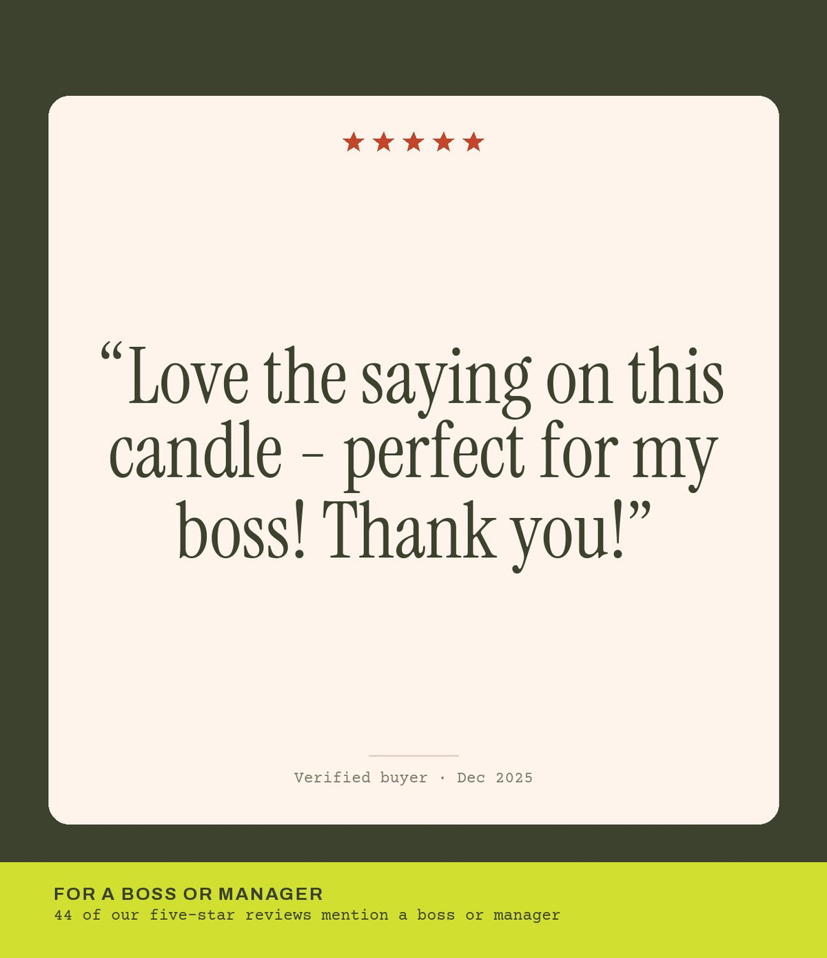 Verified buyer review