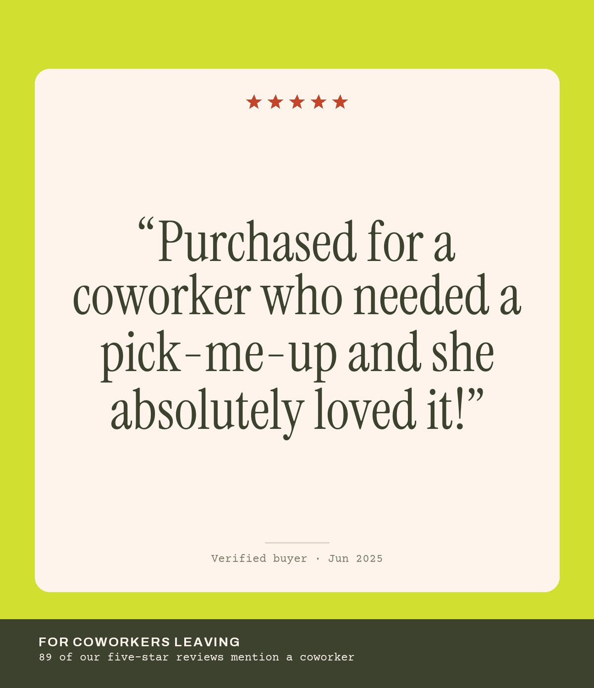 Verified buyer review
