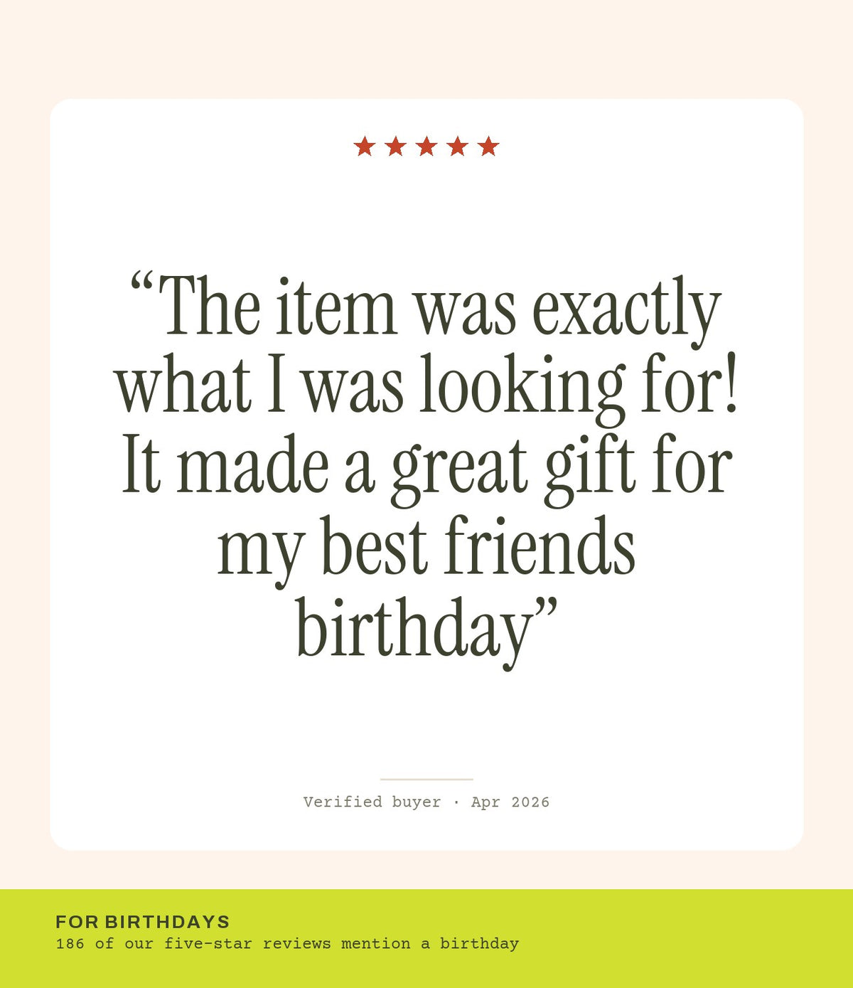Verified buyer review
