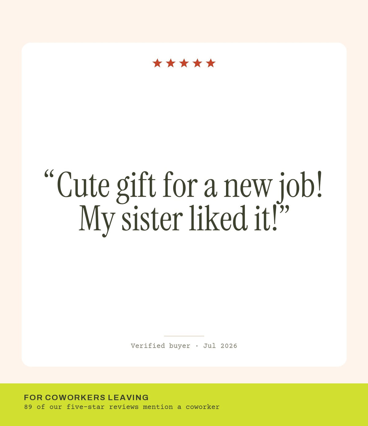 Verified buyer review