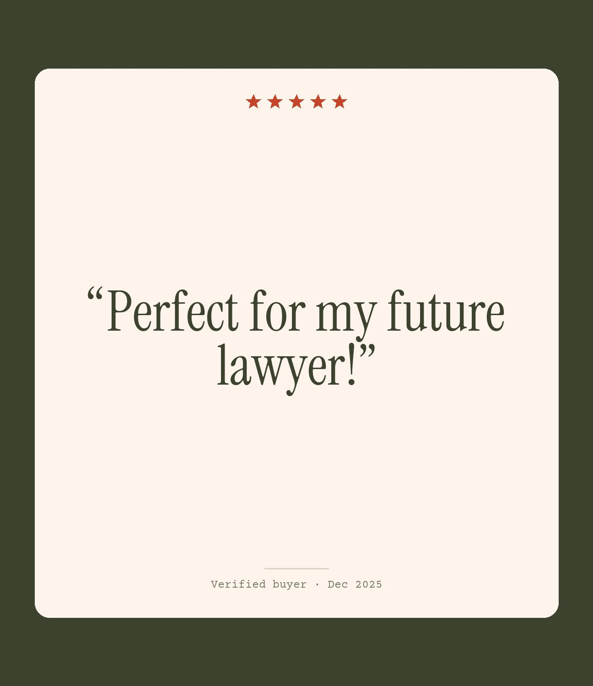 Verified buyer review