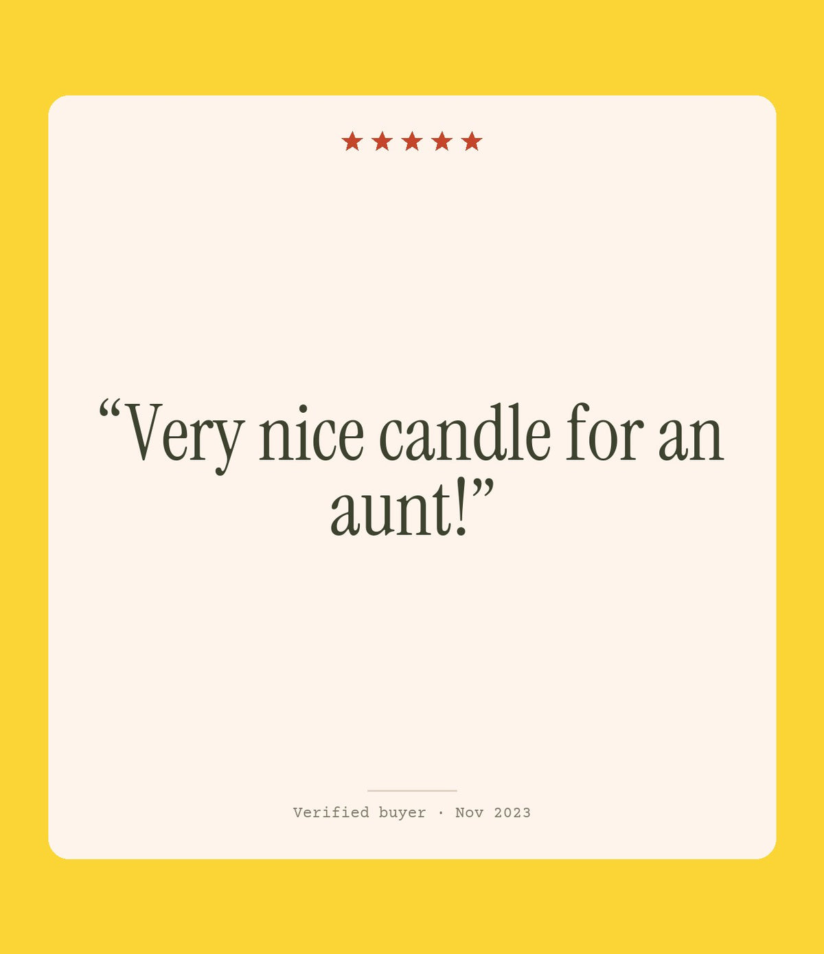 Verified buyer review